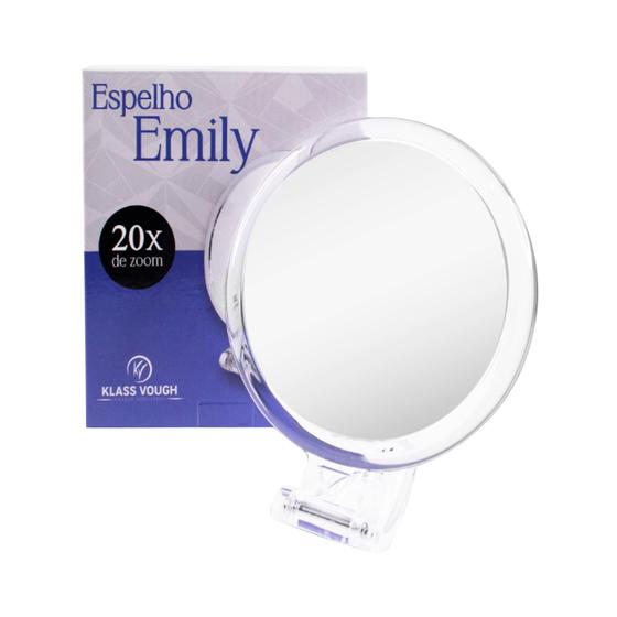 Imagem de Espelho Aumento Zoom 20x Klass Vough Emily BM-2866 Dupla Face Redondo Base Articulada Flexível