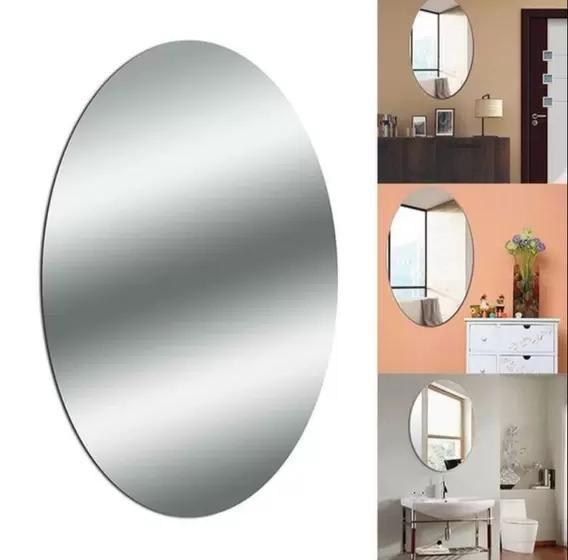 Imagem de Espelho autoadesivo flexivel oval decorativo 30x20cm