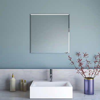 Imagem de Espelho banheiro lapidado Bisotê 50x50cm + prateleira de vidro