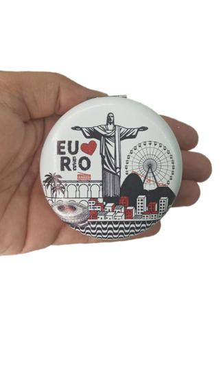 Imagem de Espelho Bolsa Duplo Lembrança Rio De Janeiro Cristo Redentor