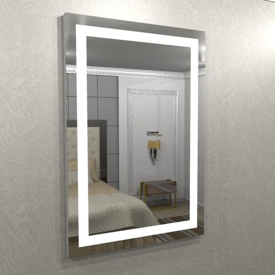 Espelho camarim jateado 1,20m x 0,80 com 2 cores de iluminação super led - branco frio e quente - esp18-120 Menor preço em Espelho camarim jateado 1,20m x 0,80 com 2 cores de iluminação super led - branco frio e quente - esp18-120