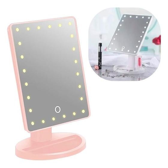 Imagem de Espelho Com Led De Mesa Maquiagem Com 16 Luz Led Reguláveis
