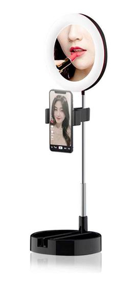 Imagem de Espelho com Led Ring Light até 58cm com suporte para celular