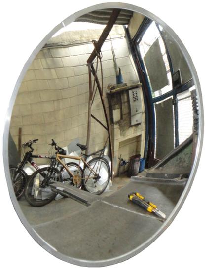 Imagem de Espelho Convexo de 30 cm de Diâmetro - Acabamento em Alumínio