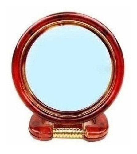 Imagem de Espelho De Aumento 3x Dupla Face Plástico Pequeno (marrom)