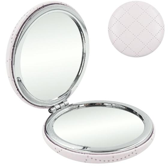 Imagem de Espelho de Bolsa Compacto 7cm com Capa de Couro, Duplo Reflexo Normal e Aumento Leve e Sofisticado AFA05024 