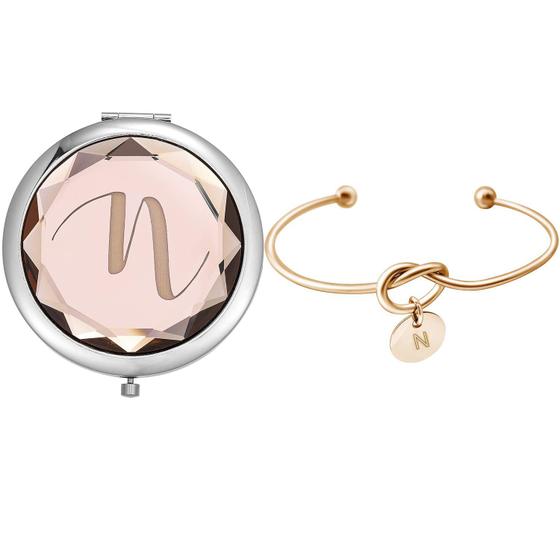 Imagem de Espelho de Bolso Compacto Deutrnew - Kit com Espelho e Pulseira para Madrinhas - Presente para Casamento