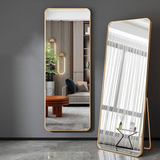 Espelho de chao retangular 150x60 grande corpo inteiro com suporte fixo - várias cores Menor preço em Espelho de chao retangular 150x60 grande corpo inteiro com suporte fixo - várias cores