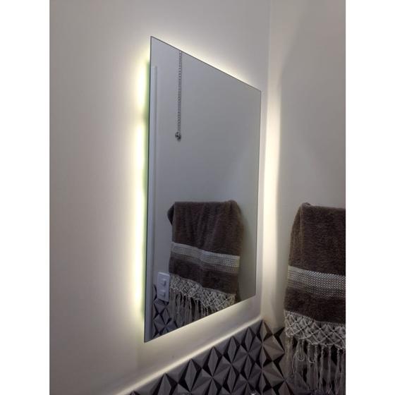 Imagem de Espelho de Led Com Led Luz Quente Tomada Retângular Vários Tamanhos Maquiagem Blogueira Decoração