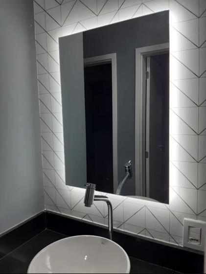 Imagem de Espelho de Led Quadrado Vários Tamanhos Maquiagem Moda Blogueira Fotos Barbearia Decoração 50x40
