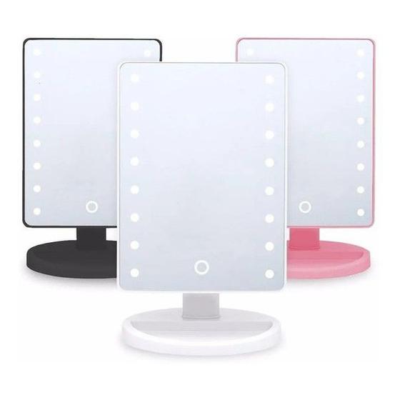 Imagem de Espelho de Mesa Articulado 360o Portatil Mini Camarim com 16 Leds