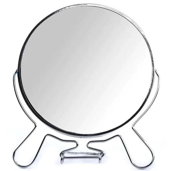Imagem de Espelho De Mesa Dupla Face com Lente de Aumento e Pedestal  6"