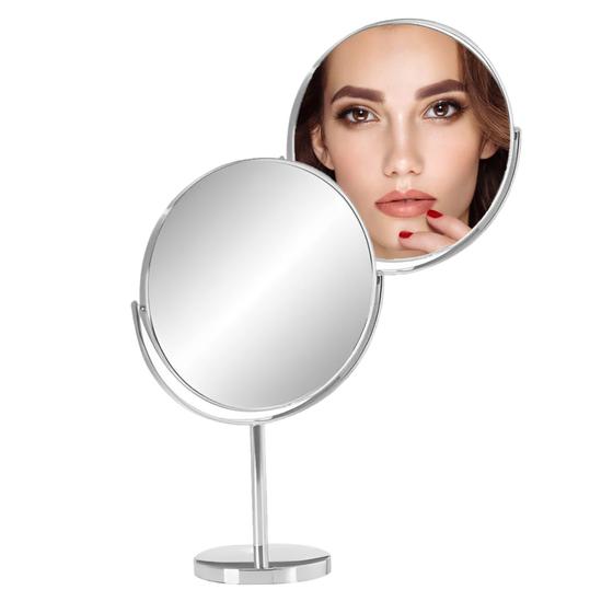 Imagem de Espelho De Mesa Giratório Dupla Face Aumento 5x Maquiagem