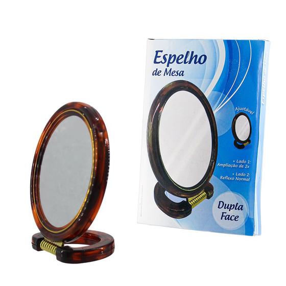 Espelho de mesa oval dupla face 11,5cm Imporiente Menor preço em Espelho de mesa oval dupla face 11,5cm Imporiente