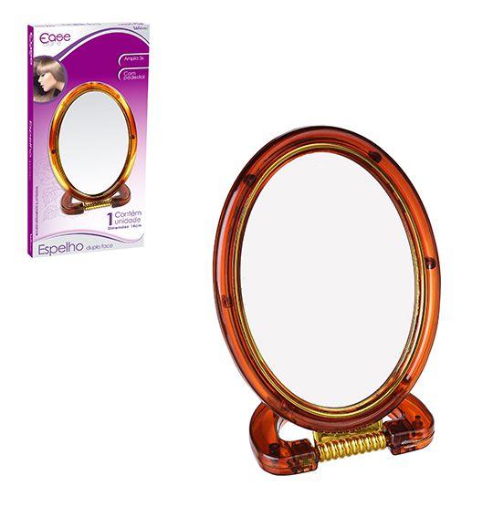 Espelho de mesa oval dupla face com base e aumento de plastico 10,5x14cm Menor preço em Espelho de mesa oval dupla face com base e aumento de plastico 10,5x14cm