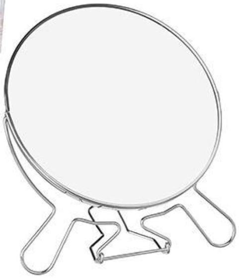 Imagem de Espelho De Mesa Redondo Dupla Face Com Suporte Aramado 9''