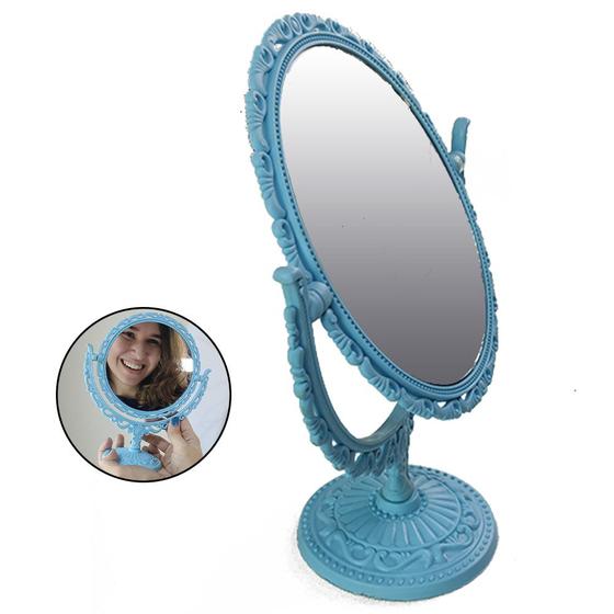 Imagem de Espelho de Mesa Vintage Princesa Duplo Penteadeira Banheiro Bancada Maquiagem Beleza Penteado Cabelo Decoraçao
