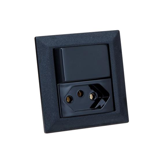 Imagem de Espelho de Tomada Duplo Chanfrado 1 Tom 20A 1 Interruptor PR