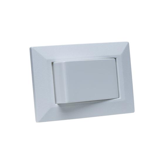 Imagem de Espelho de Tomada Simples Chanfrado com 1 Interruptor Branco