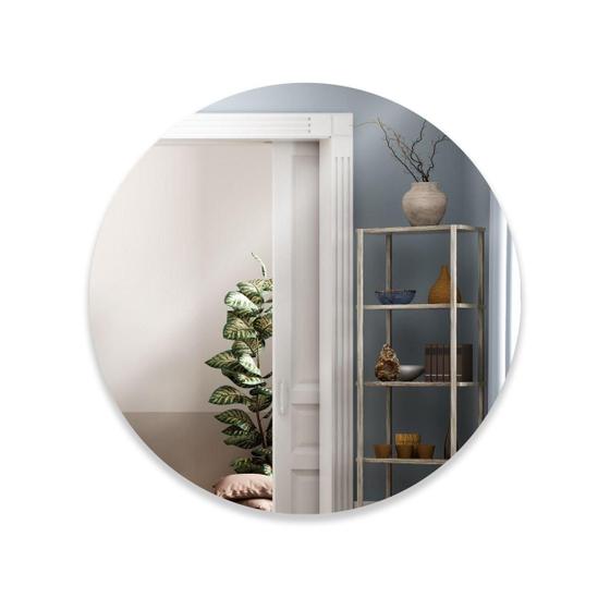 Espelho de Vidro 40cm Redondo Decorativo Banheiro Sala Casa com Suporte para Fixação - LOJAS 3B Imagem de Espelho de Vidro 40cm Redondo Decorativo Banheiro Sala Casa com Suporte para Fixação