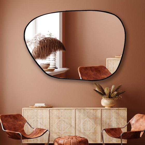 Imagem de Espelho Decorativo de Parede Rocha 100x70cm Banheiro Sala Escritório
