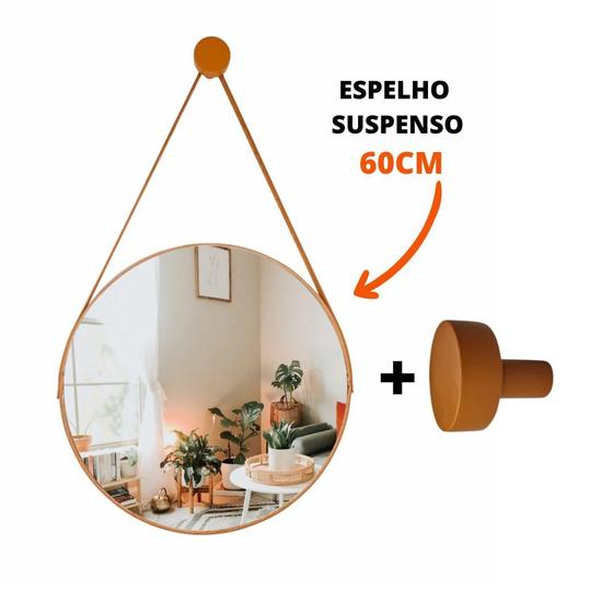 Imagem de Espelho Decorativo Moderno 60cm Redondo  + Pino Pendurador