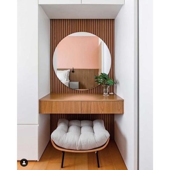 Imagem de Espelho Decorativo  Multiuso Redondo Com Fita Dupla Face Para Quarto Sala Banheiro