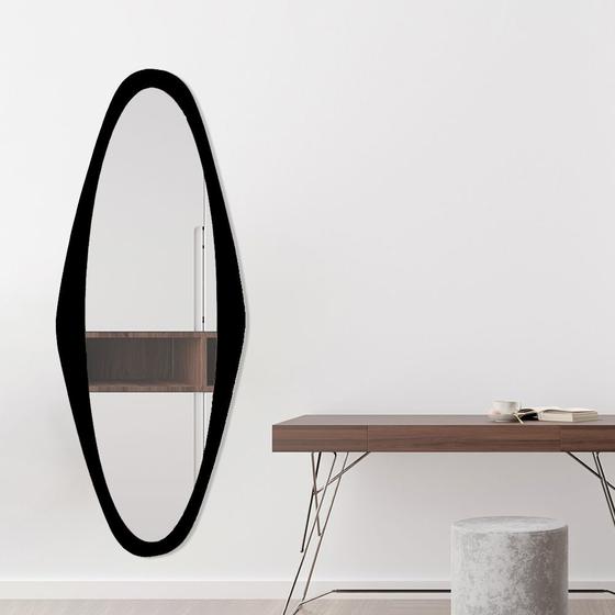 Imagem de Espelho Decorativo Oval Corpo Inteiro Modelo Emoldurado 150x60cm para Sala Cozinha Banheiro