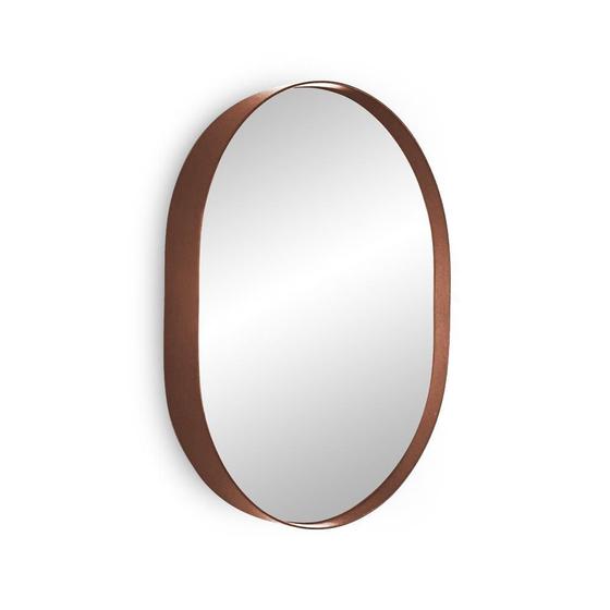 Imagem de Espelho Decorativo Oval Para Banheiro Moldura Rose 50X40Cm