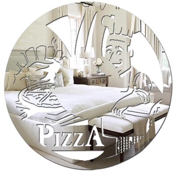 Imagem de Espelho Decorativo Presente Criativo Pizza Pizzaria Decoração