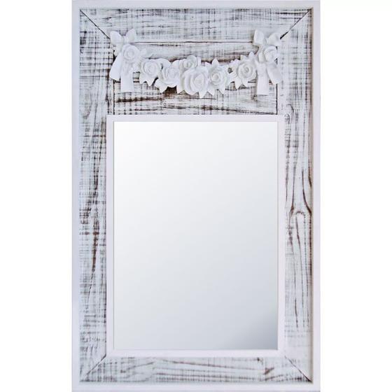 Imagem de Espelho Decorativo Provençal com Aplique Resina de Flores 82cm x 126cm Decore Ponto