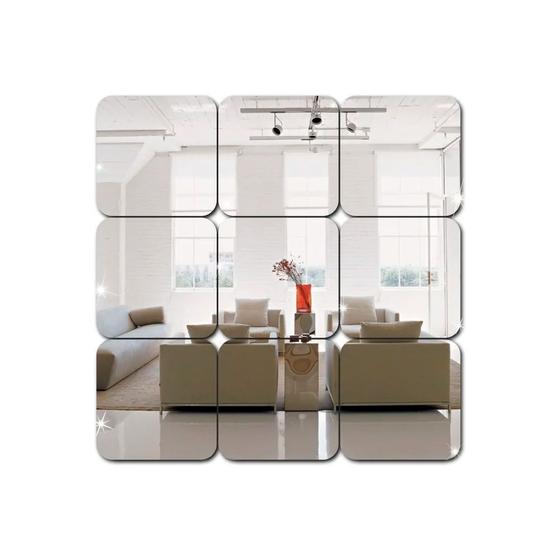 Imagem de Espelho Decorativo Quadrado Em Acrílico 6 Quadrados 15x15 cm