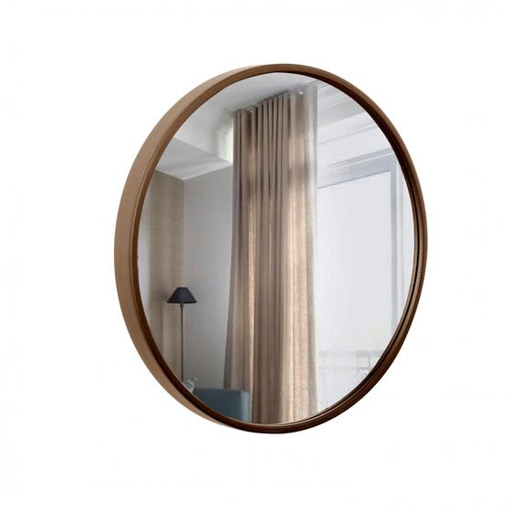 Imagem de Espelho Decorativo Round Externo Marrom 30 Cm Redondo