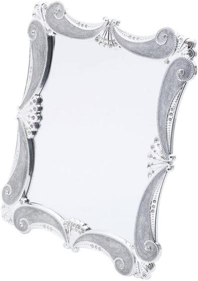 Imagem de Espelho Euro Branco e Prata 25 x 20 cm