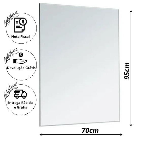 Espelho Grande 95X70 Luxo Para Banheiro Menor preço em Espelho Grande 95X70 Luxo Para Banheiro