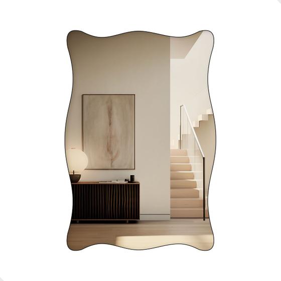 Imagem de Espelho Grande Decorativo Orgânico Sala 44x64cm Mod Paris 