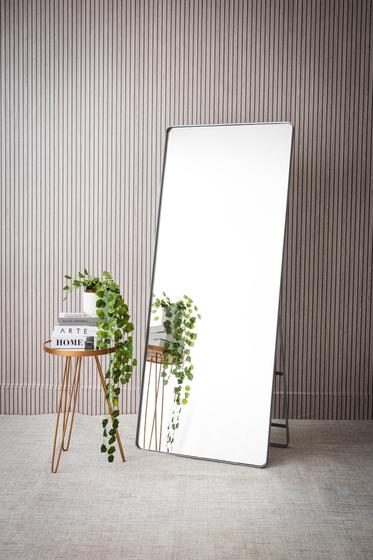 Imagem de Espelho Grande Retangular 150x60 Corpo Inteiro com Suporte de Chão - Moldura de Metal