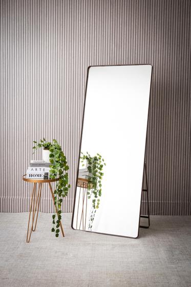 Imagem de Espelho Grande Retangular 150x60 Corpo Inteiro com Suporte de Chão - Moldura de Metal