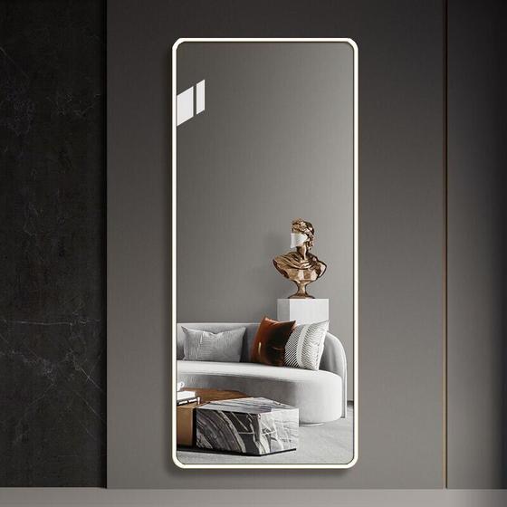 Imagem de Espelho grande retangular 150x60 corpo inteiro decorativo - moldura em metal várias cores