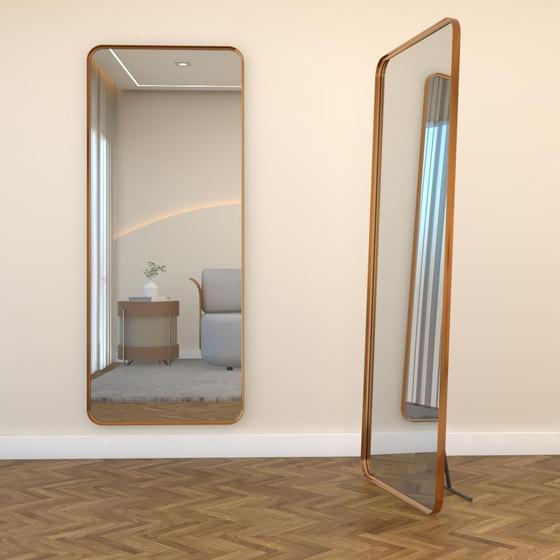 Espelho Grande Retangular de Chão 150x60 Corpo Inteiro com Suporte - Moldura de Metal Menor preço em Espelho Grande Retangular de Chão 150x60 Corpo Inteiro com Suporte - Moldura de Metal