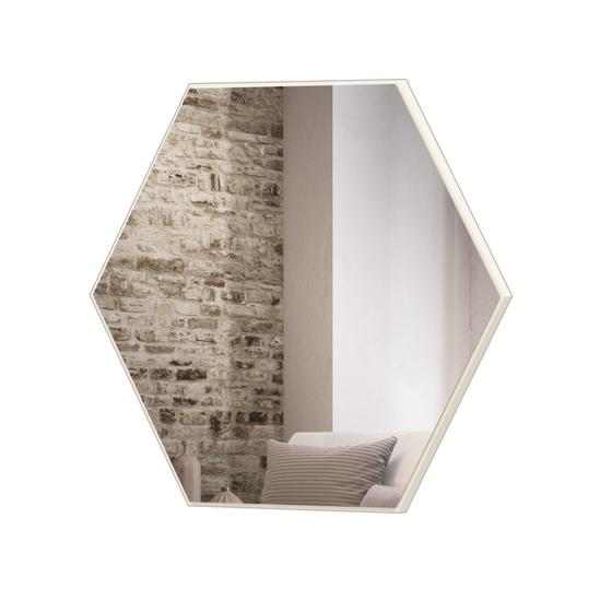 Imagem de Espelho Hexagono Logus Grande cor Off White Brilho 69 cm (LARG) - 56528