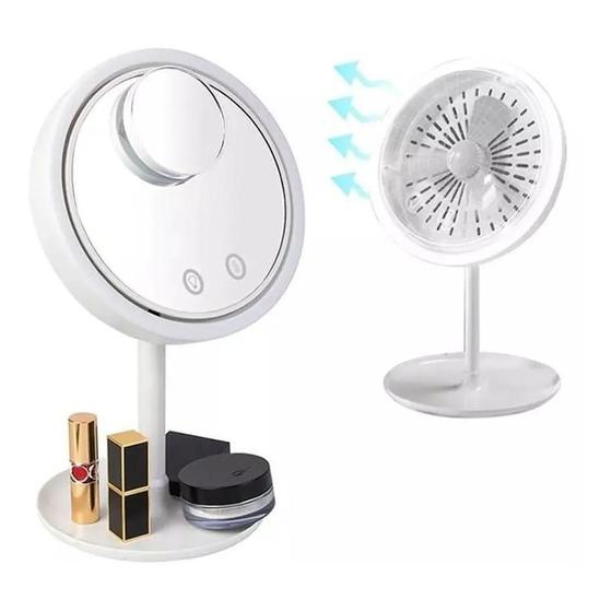 Imagem de Espelho Led Ventilador Mini Espelho Aumento Usb Redondo