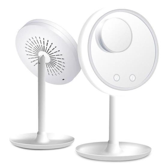 Imagem de Espelho Maquiagem Com Ventilador E Led + Espelho 5X Aumento