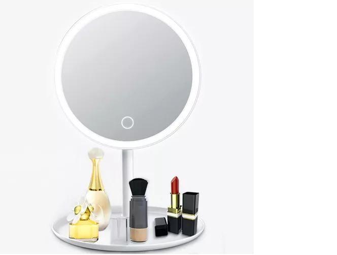Imagem de Espelho Maquiagem De Mesa Com Cabo Usb E Ring Light Led