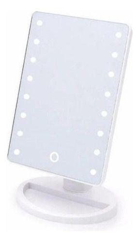 Imagem de Espelho Mesa Portátil 16 Leds Botão Touch À Pilha Cabo Usb