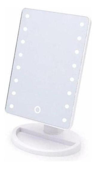 Imagem de Espelho Mesa Portátil 16 Leds Botão Touch À Pilha Cabo Usb