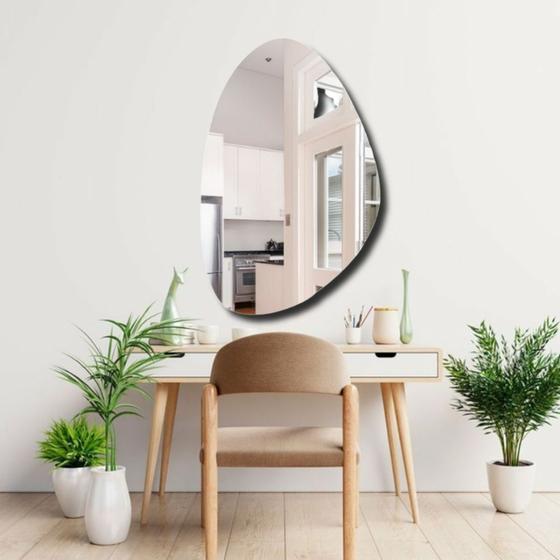 Imagem de Espelho moderno grande decorativo c/ dupla face 90x60 - vários modelos orgânicos