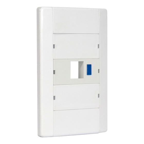 Imagem de Espelho modular plástico 4x2 com Modulo Removível Para 1 Saída RJ45 ou RJ11 - Branco