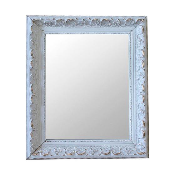 Imagem de Espelho Moldura Rococó Raso 16169 Branco Patina Art Shop