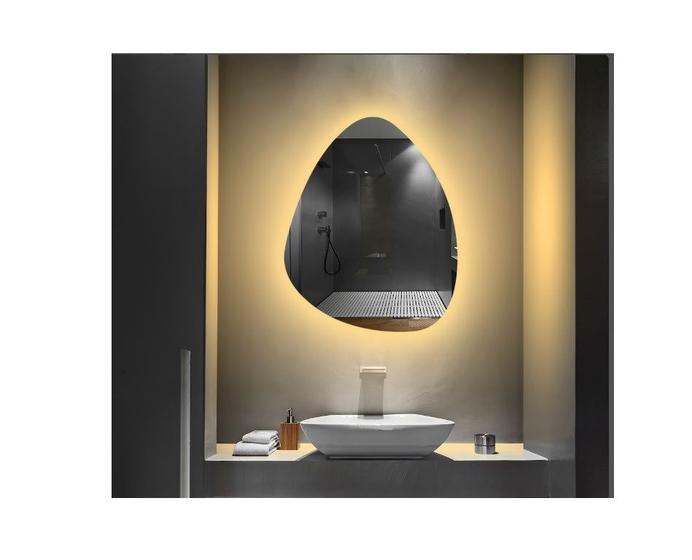 Imagem de Espelho orgânico decorativo iluminado com led quente 60x80cm